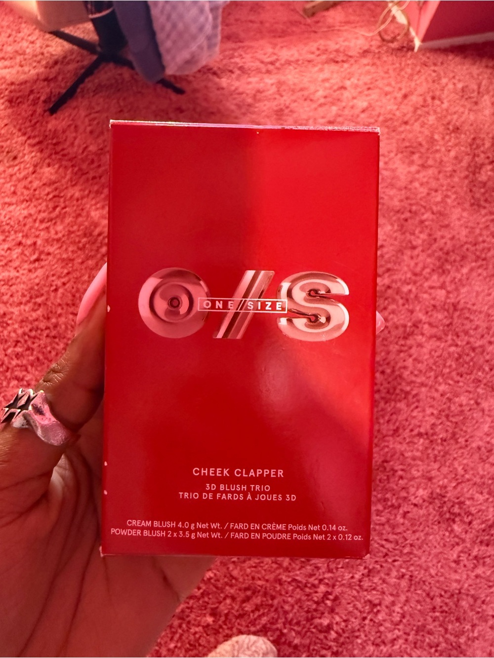 One/Size Cheek Clapper 3D Blush Trio - Red Packaging